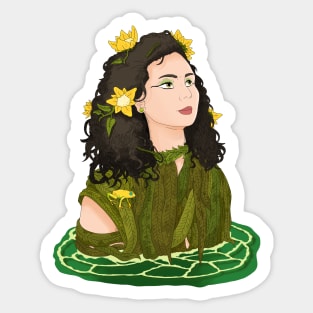 cute amazon mermaid with poison frog. Sticker